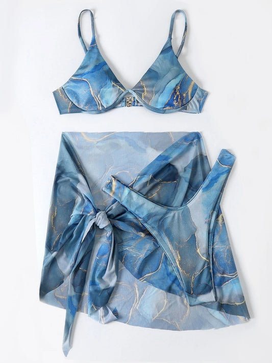 Kezia® | Marble Print One-Piece Bikini