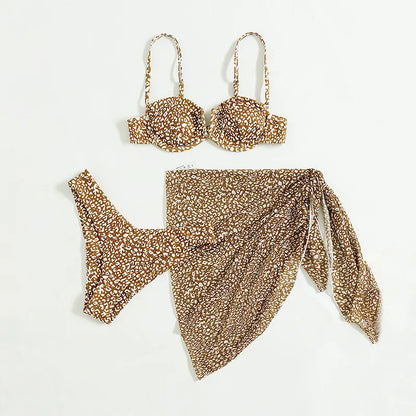 Savannah | Floral 3-Piece Bikini Set with Cover-Up Dress