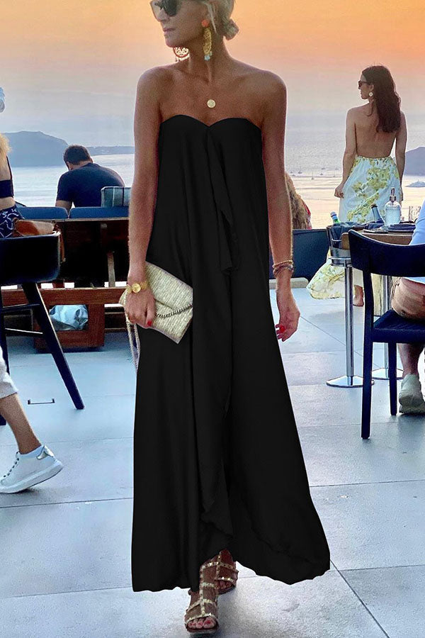 Norma® | Morning Grace Off Shoulder Satin Bouquet Party Maxi Dress