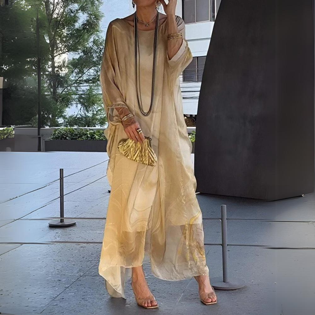 Agustina® | Elegant silk chiffon dress