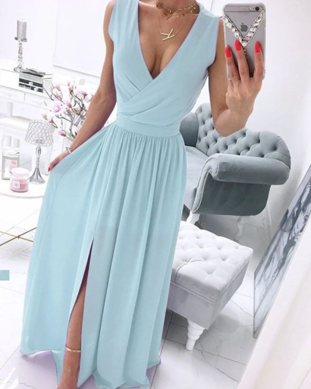 Julia® | Sleeveless Beach Dress For Women With A Deep V-Neck