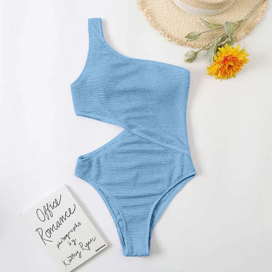 Nova | Women’s One-Shoulder One-Piece Swimsuit – Solid Color