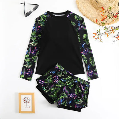 Maya | Women’s Casual Tankini – Printed Split Swimwear Set
