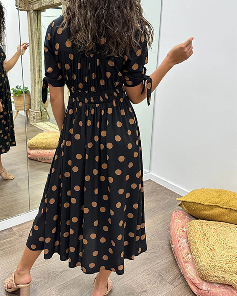 Soledad® | V-Neck Dress With Polka Dots
