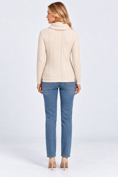 Danielle® | Cozy Hooded Drawstring Knit Sweater