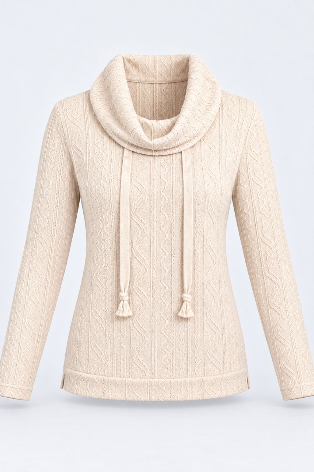 Danielle® | Cozy Hooded Drawstring Knit Sweater
