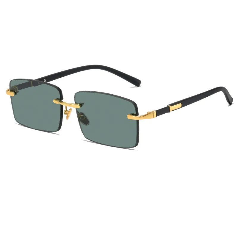 Crystal Lens Rimless Sunglasses