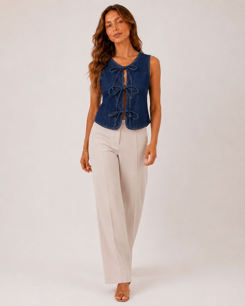 Dahlia Denim Vest Tanks Top