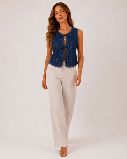 Dahlia Denim Vest Tanks Top
