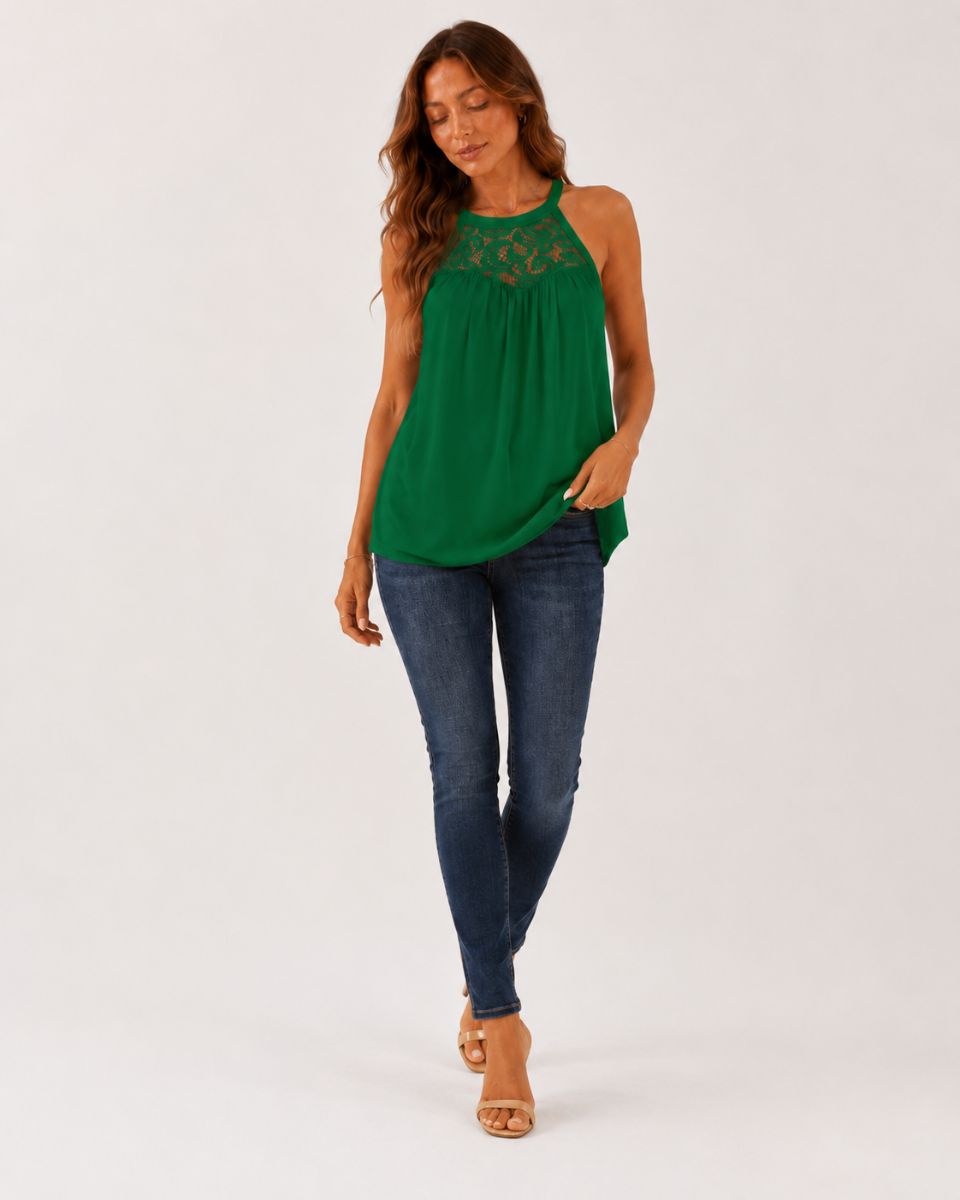 Dahlia Summer Lace Halter Tops