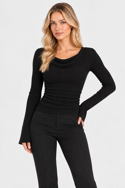 Celine® | Effortless Long-Sleeve Knit Sweater