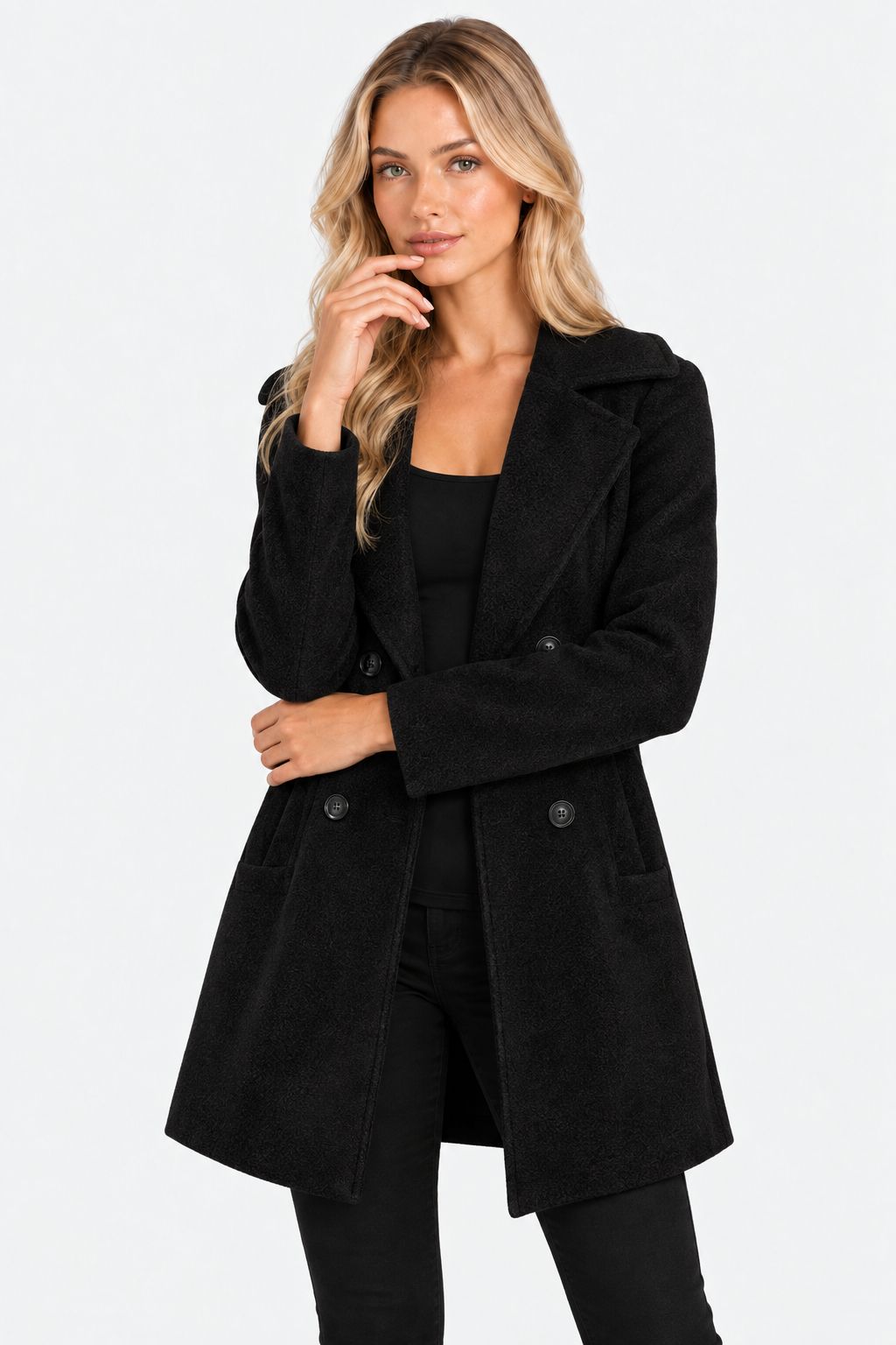 Margot | Elegant Double-Breasted Peacoat