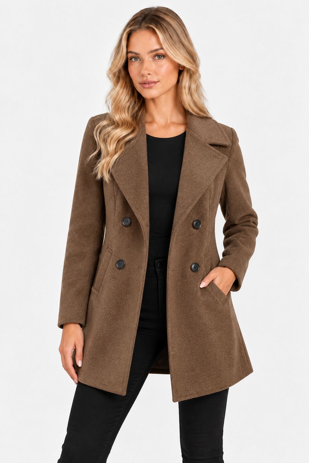 Margot | Elegant Double-Breasted Peacoat