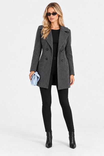 Margot | Elegant Double-Breasted Peacoat