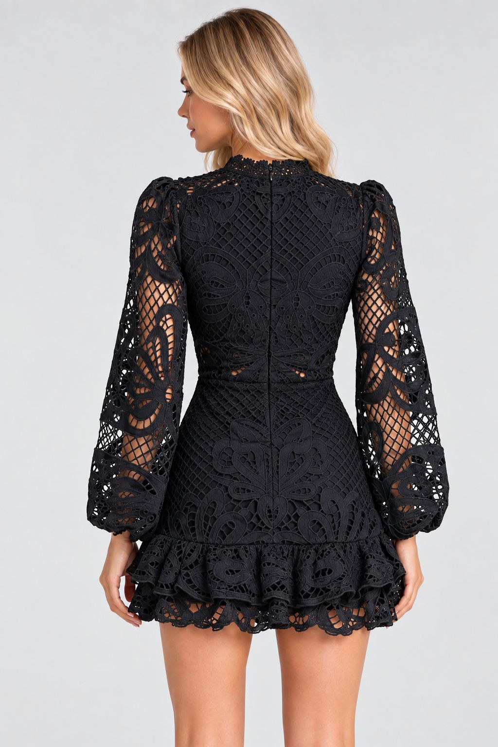 Serafina® | Elegant Long-Sleeved Lace Mini Dress