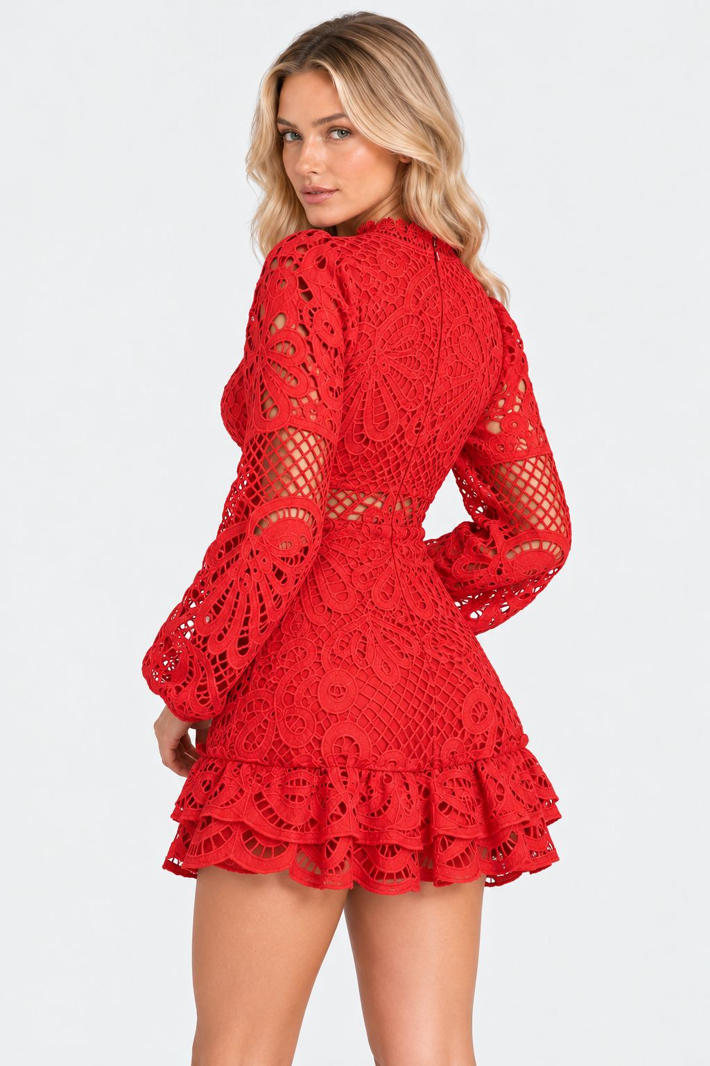 Serafina® | Elegant Long-Sleeved Lace Mini Dress