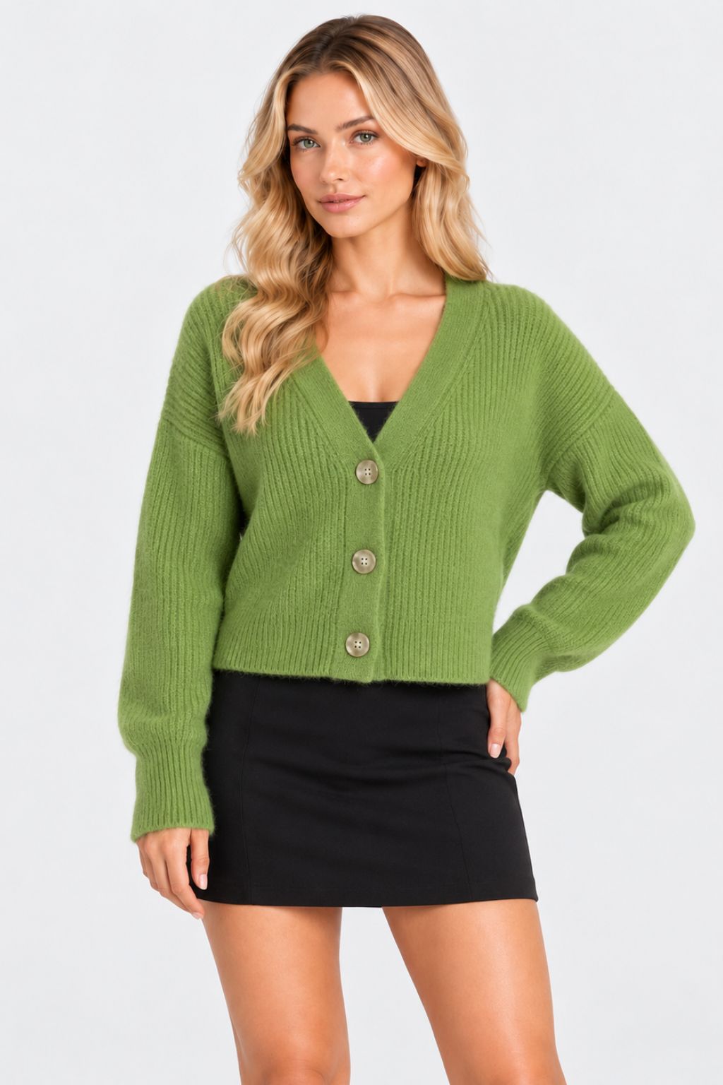 Solène® | Elegant V-Neck Knitted Cardigan
