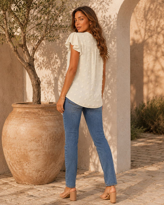 Eliana Dot Flowy Shirt Top
