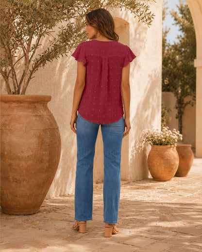 Eliana Dot Flowy Shirt Top