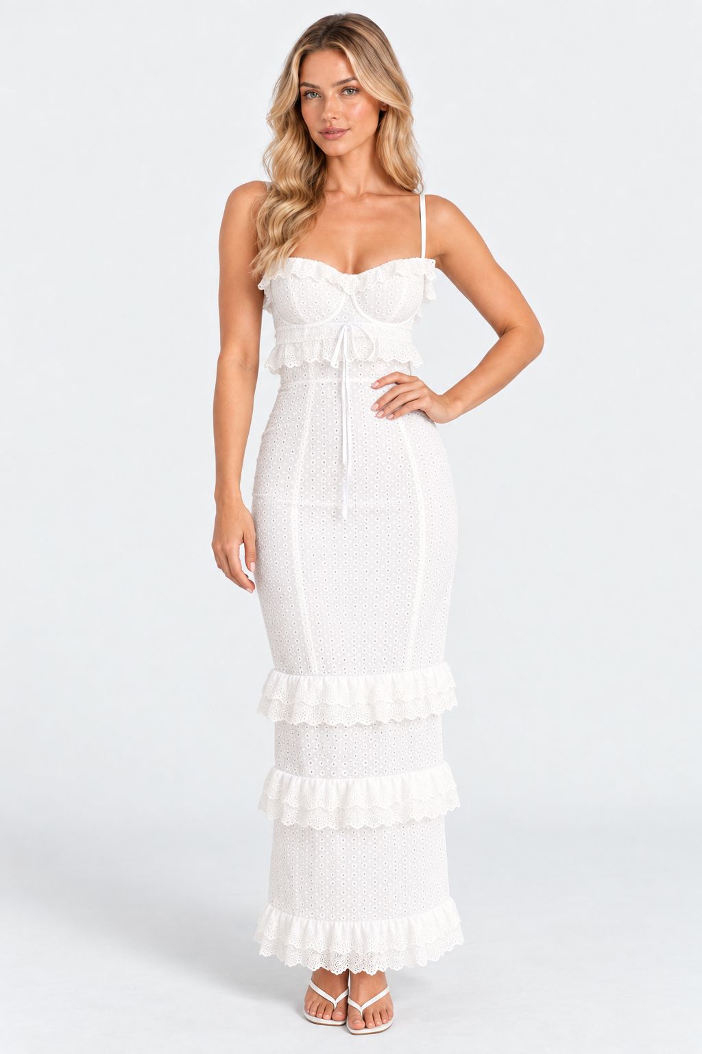 Marisol® | Elegant Embroidered Lace Maxi Dress