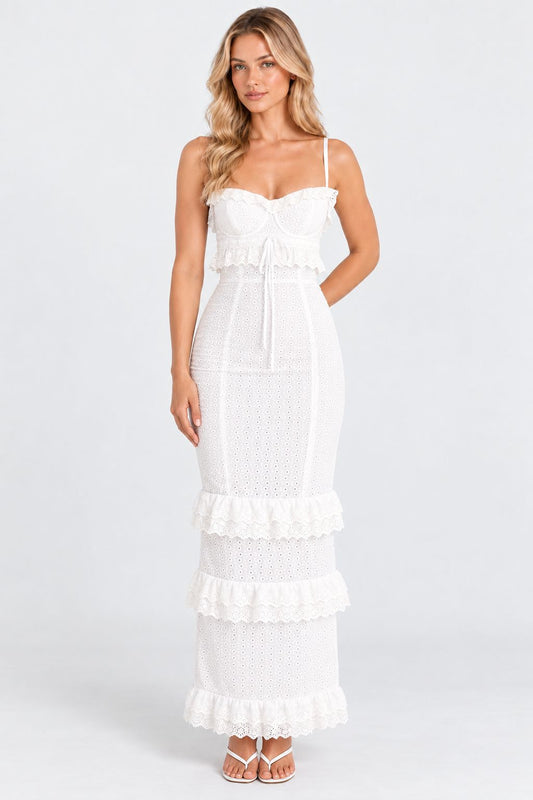 Marisol® | Elegant Embroidered Lace Maxi Dress