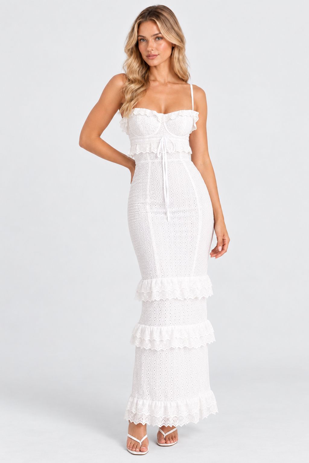 Marisol® | Elegant Embroidered Lace Maxi Dress