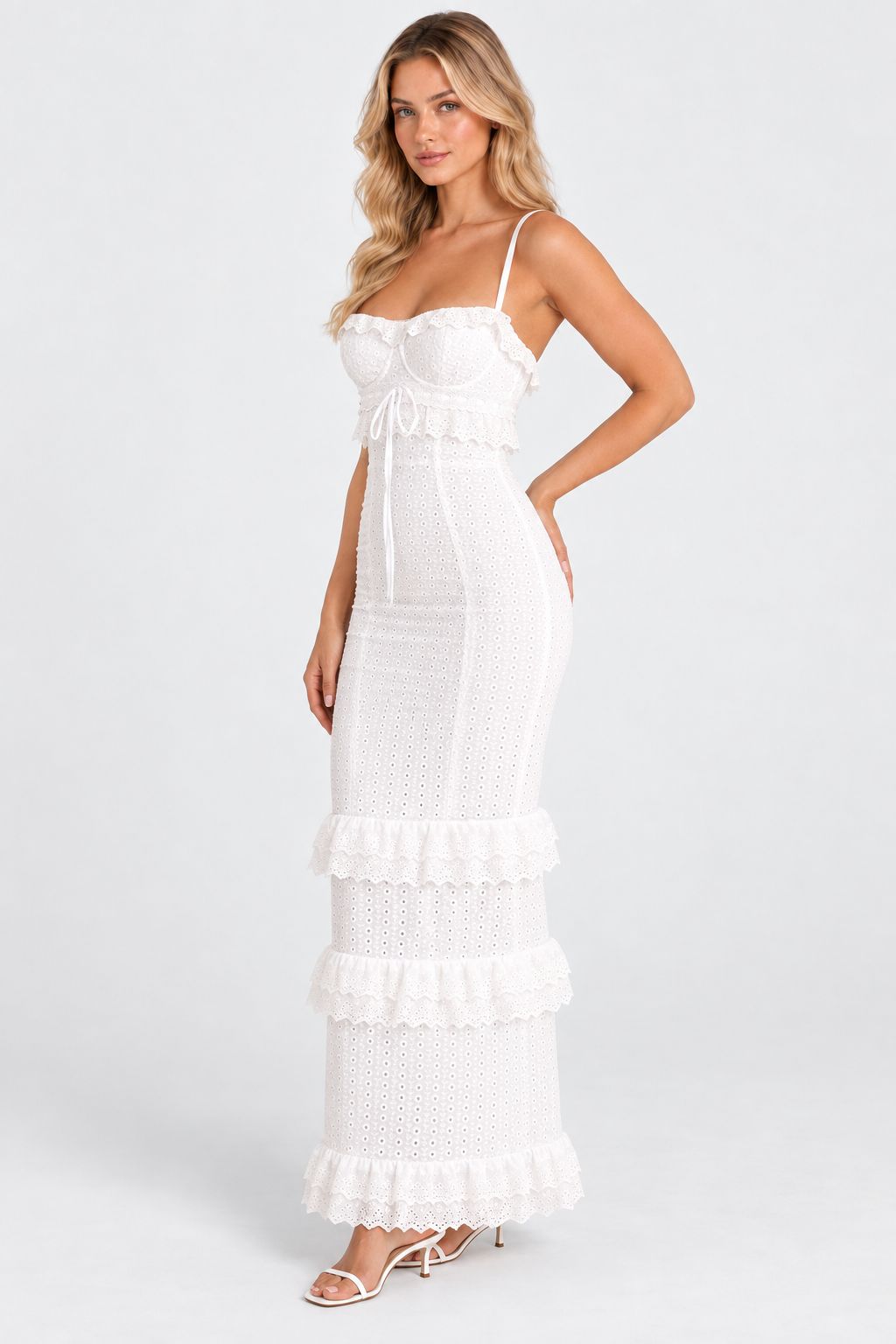 Marisol® | Elegant Embroidered Lace Maxi Dress