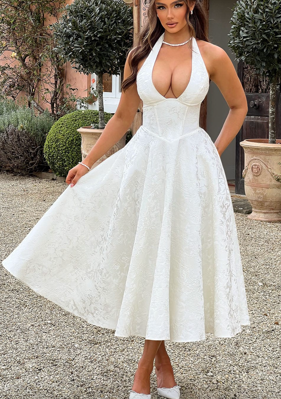 Christina® | Smart Midi Dress With A Bull Neck