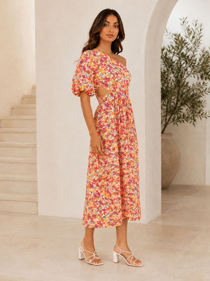 Isla One-Shoulder Floral Maxi Dress