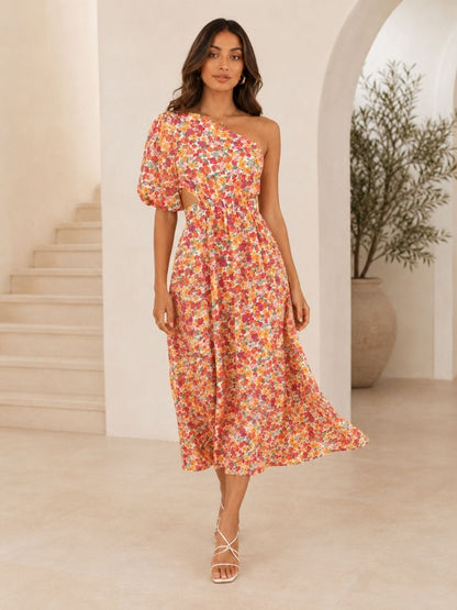 Isla One-Shoulder Floral Maxi Dress