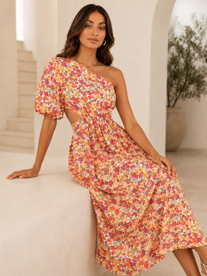 Isla One-Shoulder Floral Maxi Dress