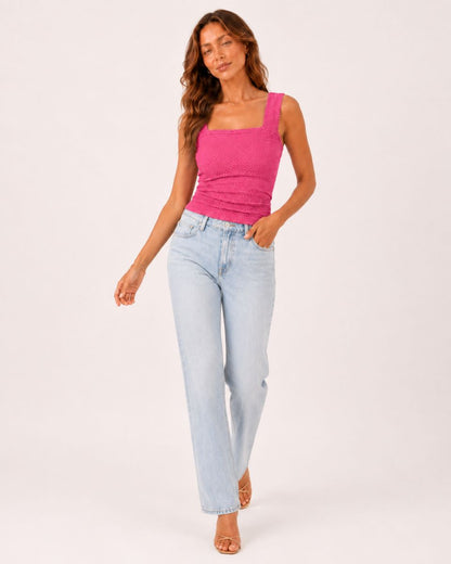 Isla Slim Fit Square Sleeveless Top