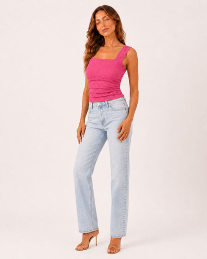 Isla Slim Fit Square Sleeveless Top