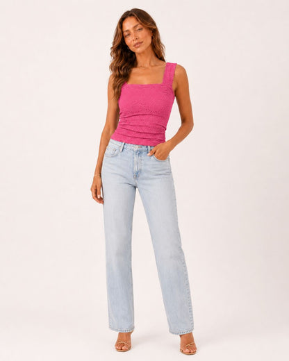 Isla Slim Fit Square Sleeveless Top