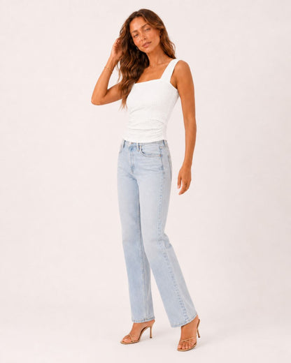 Isla Slim Fit Square Sleeveless Top