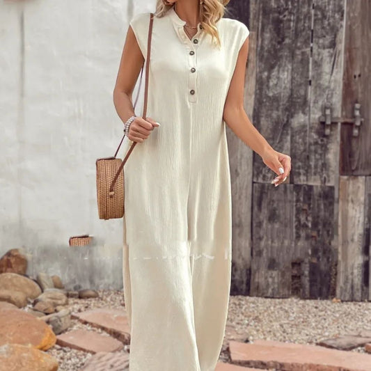 Natalia Versatile Casual Solid Color Jumpsuit
