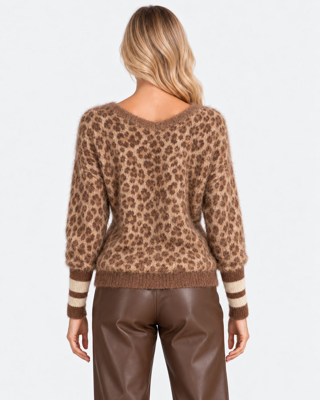 Sienna® | Leopard-Print Mohair V-Neck Sweater