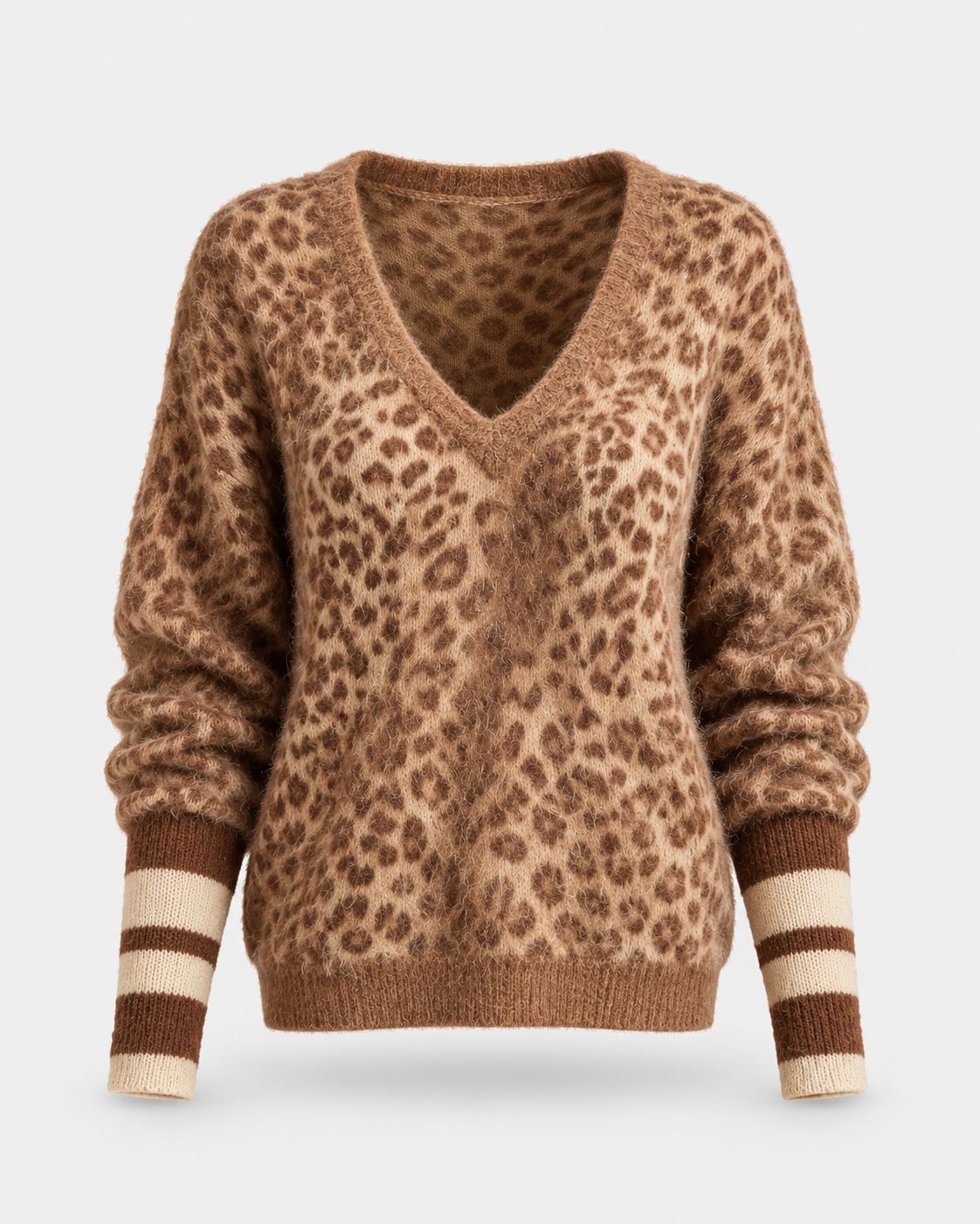 Sienna® | Leopard-Print Mohair V-Neck Sweater