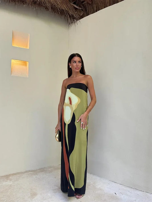 Lila | Strapless Floral Summer Maxi Dress