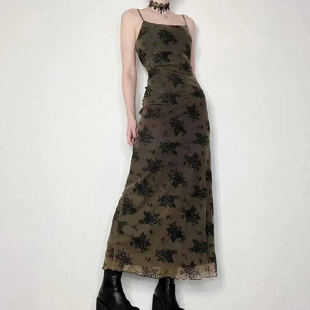 Bianca® | Vintage floral lace dress with sheer overlay