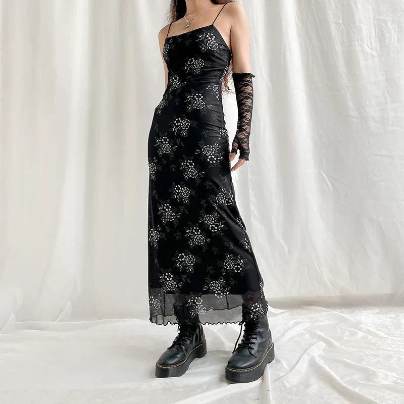 Bianca® | Vintage floral lace dress with sheer overlay