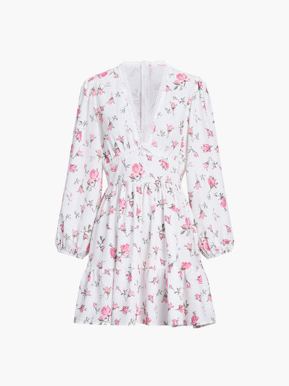 Emery® | Short floral dress with V-neck