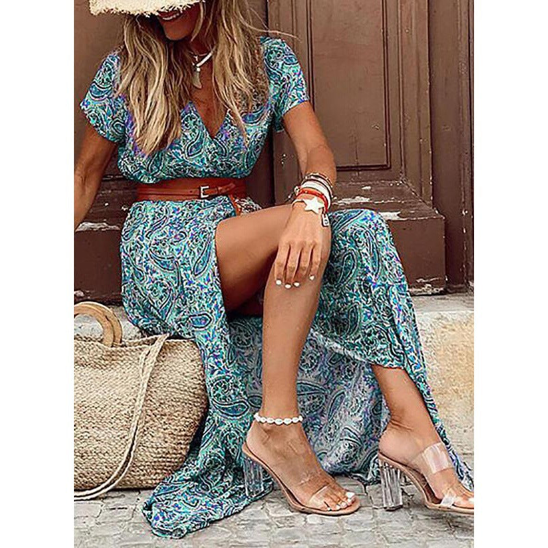 Zahira® | Women'S Floral Maxi Dress With High Side Slit