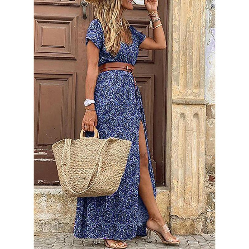 Zahira® | Women'S Floral Maxi Dress With High Side Slit