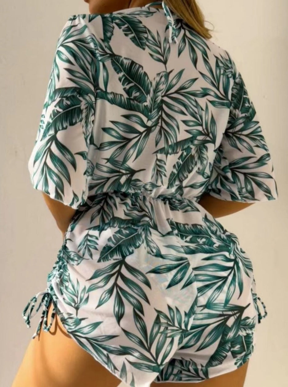 Kirsty® | Tropical Printed Three-Piece Sexy Bikini