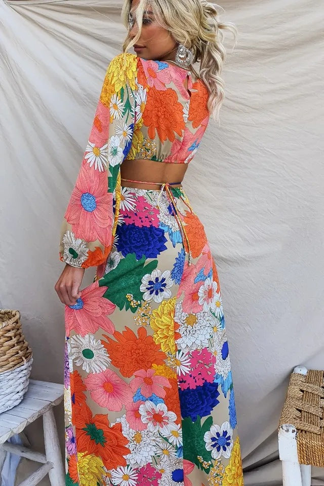 Addison® | Floral dress with puff sleeves