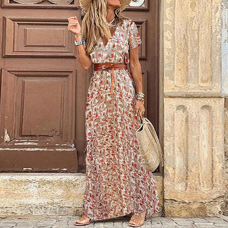 Zahira® | Women'S Floral Maxi Dress With High Side Slit