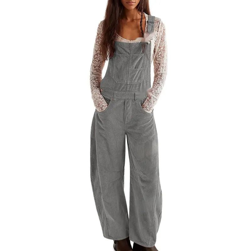 Gabriella | Corduroy Overalls Wide-Leg Casual Jumpsuits