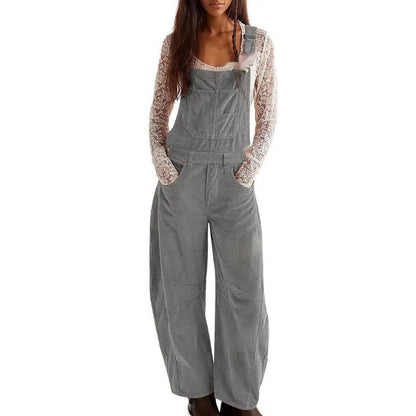 Gabriella | Corduroy Overalls Wide-Leg Casual Jumpsuits