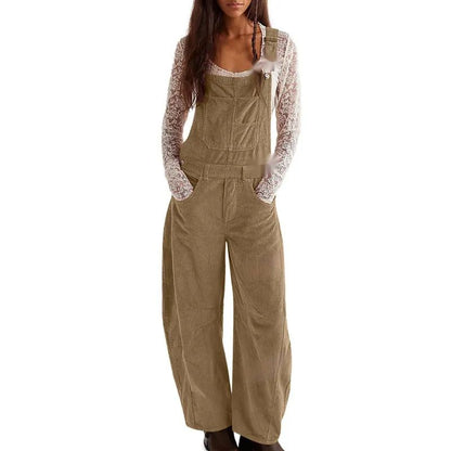 Gabriella | Corduroy Overalls Wide-Leg Casual Jumpsuits